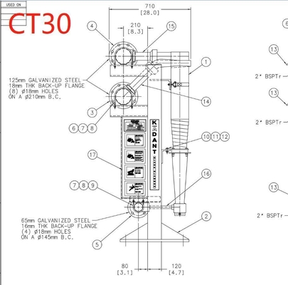 CT30 en CT60 Roestvrij staal Keramisch bekleed Hydrocyclone After-sales Service Ja